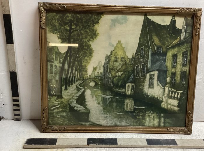 Landscape painting of canal