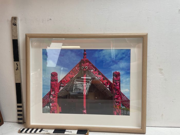Landscape photo of red temple
