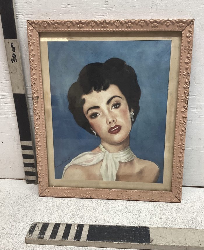 Painting of black haired woman