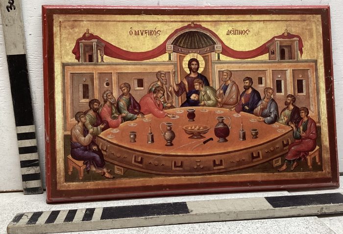 Medieval painting of Jesus and the Last Supper