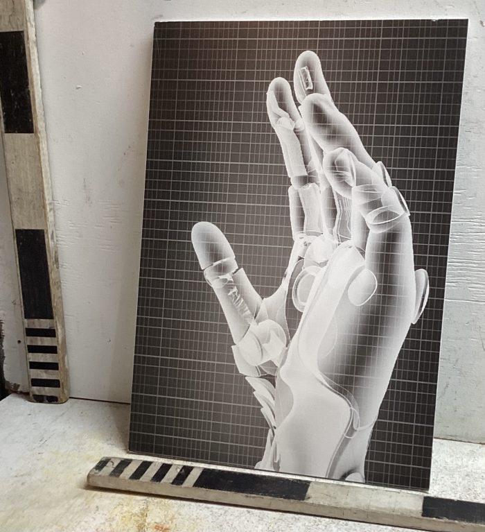 Print of technological hand