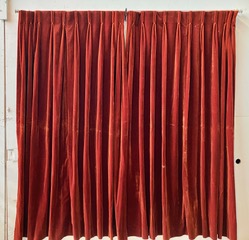 Red velvet drapes